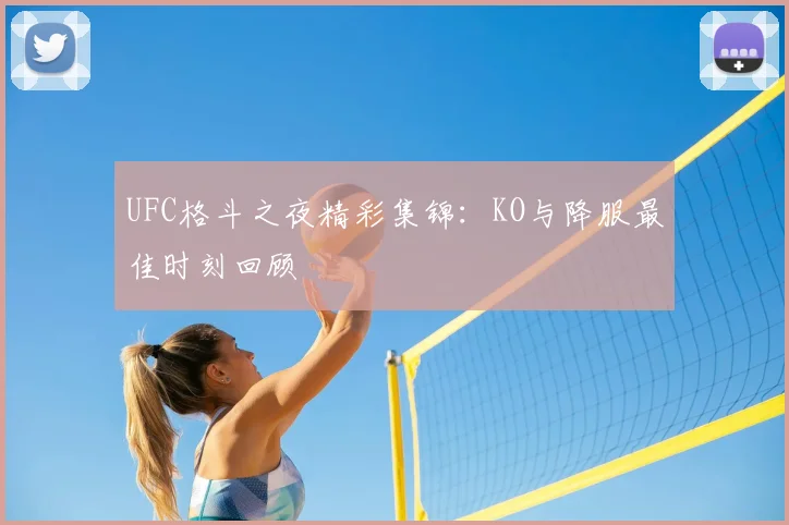 UFC格斗之夜精彩集锦：KO与降服最佳时刻回顾